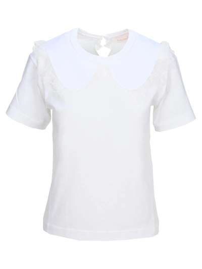 Shop See By Chloé Peter Pan Collar Lace In White