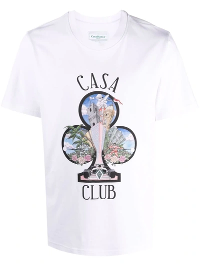 Shop Casablanca Casa Club Graphic-print T-shirt In 白色