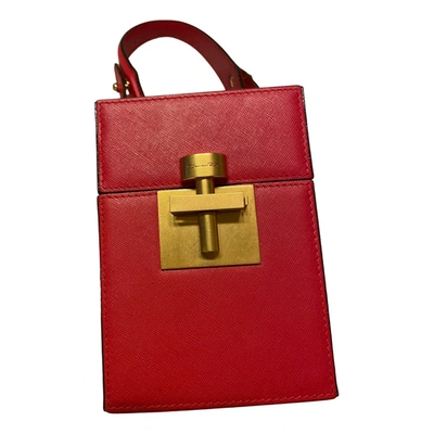 Pre-owned Oscar De La Renta Leather Mini Bag In Red