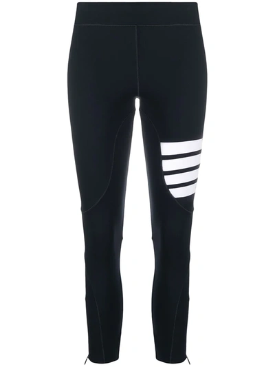 Shop Thom Browne 4-bar Compression Leggings In Blue