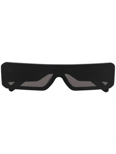 Shop Rick Owens Rectangle Frame Sunglasses In Black