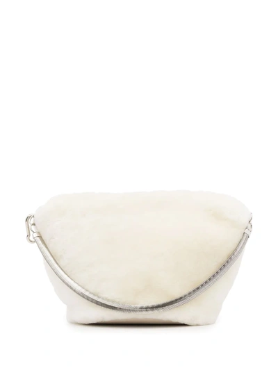 Studio Amelia Momo Shearling Tote Bag In White