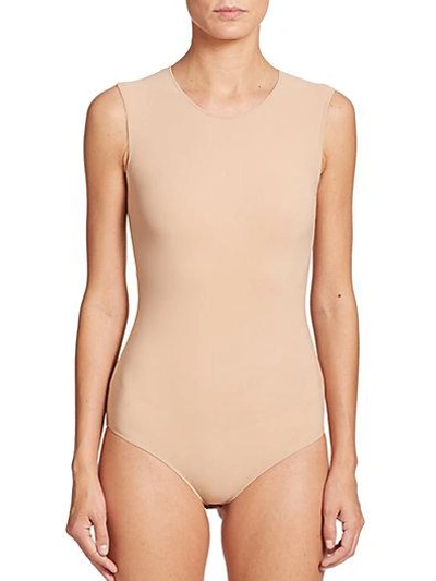 Shop Maison Margiela Jersey Bodysuit In Nude