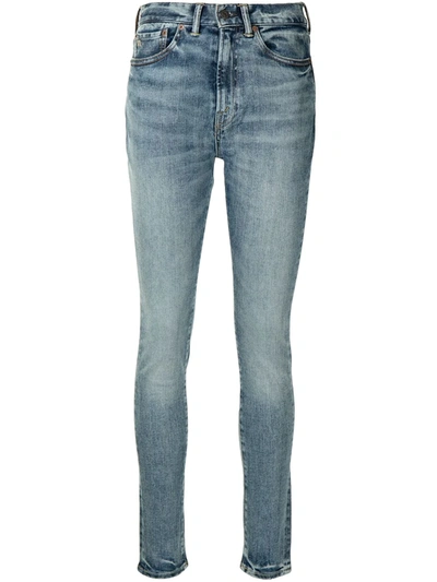 Shop Ralph Lauren Rrl High-waisted Skinny Jeans In Blue