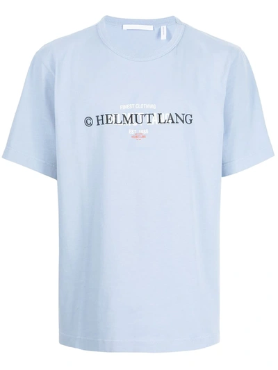 Shop Helmut Lang Logo-print Short-sleeve T-shirt In Blue