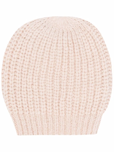 Shop Peserico Chunky-knit Beanie In Neutrals