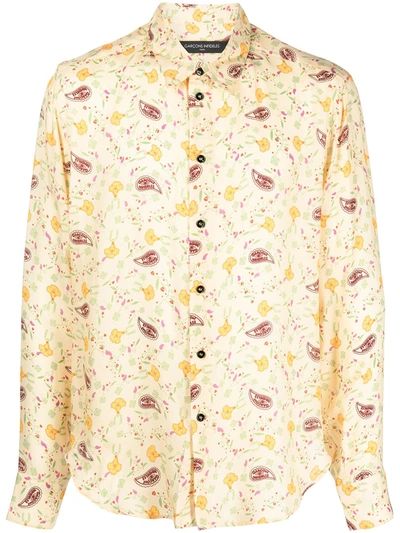 Shop Garcons Infideles Paisley-print Longsleeved Shirt In Yellow