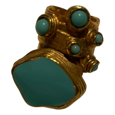 Pre-owned Saint Laurent Ring In Turquoise
