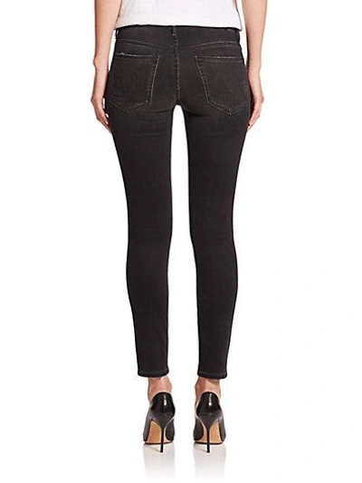Shop Mother The Looker High-rise Distressed Skinny Jeans In Wait Until Dark