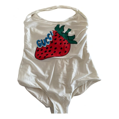 Pre-owned Gucci One-piece Swimsuit In White