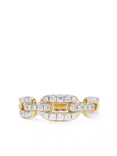Shop David Yurman 18kt Yellow Gold Stax Chain Link Diamond Ring