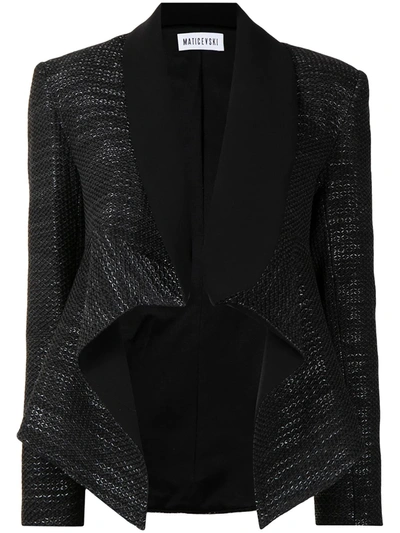 Shop Maticevski Draped Blazer Jacket In Black