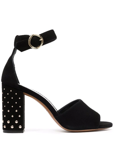 Shop Maje Studded Block-heel Sandals In Black