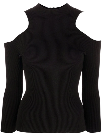 Maje Miviano Cold Shoulder Sweater In Black | ModeSens