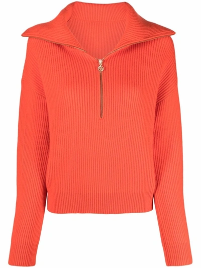 Orange half zip sweater new arrivals