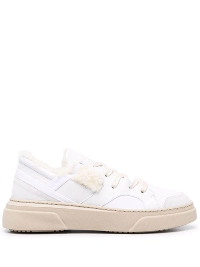 Shop Dorothee Schumacher Sporty Movement Furry Low-top Sneakers In White