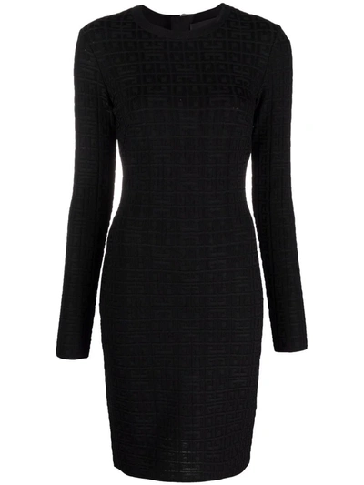 Shop Givenchy 4g Motif Fitted Dress In Schwarz