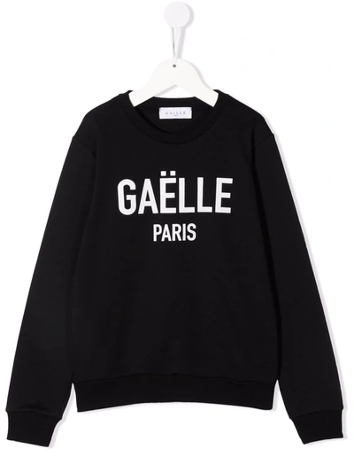 Shop Gaelle Paris Logo Print Sweatshirt In 黑色