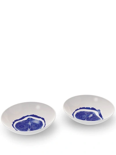 Shop Cassina Tronc Two-set Soup Plates In Weiss
