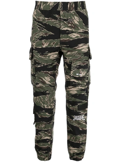 Shop Aape By A Bathing Ape Camouflage-print Trousers In Grün