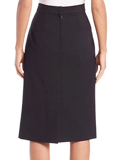 Shop Dolce & Gabbana Stretch Virgin Wool Pencil Skirt In Black