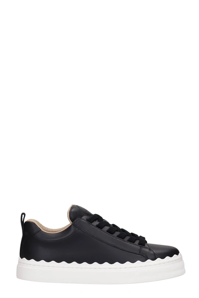 Shop Chloé Lauren Sneakers In Black Leather