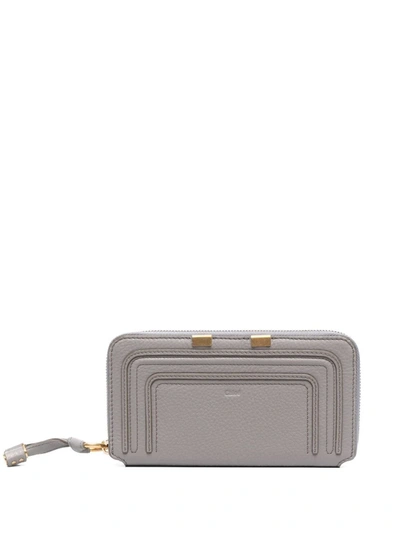 Shop Chloé Marcie Continental Wallet In Grey