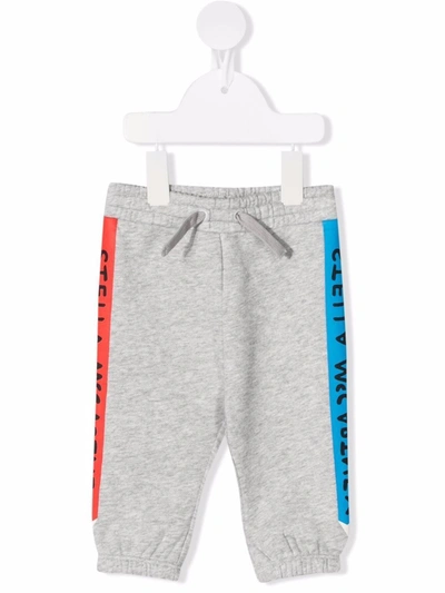 Shop Stella Mccartney Side-logo Track Pants In Grey