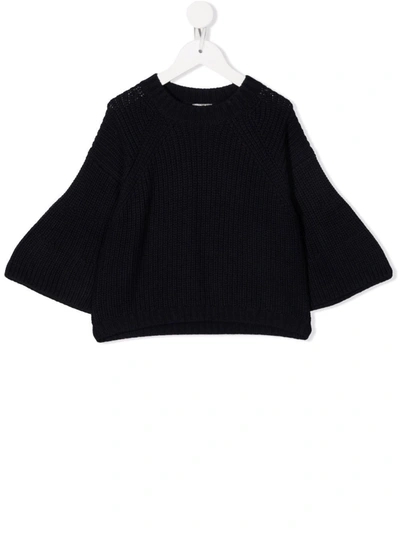 Shop Il Gufo Ribbed-knitted Jumper In Blue