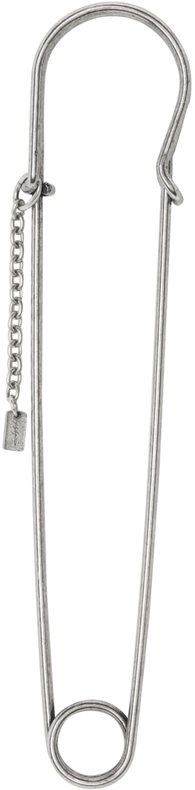 Shop Yohji Yamamoto Silver Safety Pin Brooch In 1 Silver