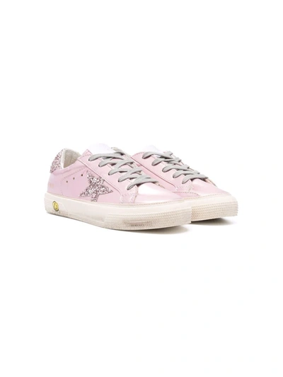 Shop Golden Goose Superstar Glitter-detail Sneakers In Pink