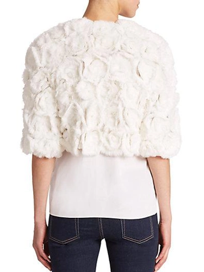 Shop Adrienne Landau Cropped Rabbit Fur Jacket In White