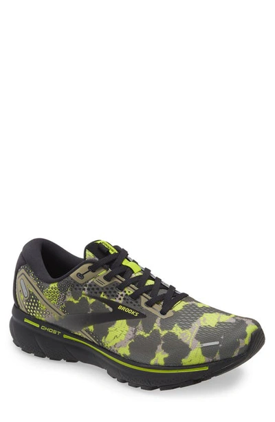 Shop Brooks Ghost 14 Running Shoe In Olive/ Lime Punch/ Black