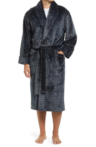 Shop Daniel Buchler Jacquard Plush Robe In Charcoal