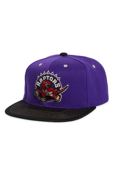 Shop Mitchell & Ness Nba Contrast Stitch Toronto Raptors Snapback Baseball Cap In Purple