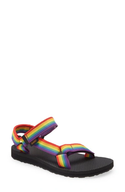 Shop Teva Original Universal Sandal In Rainbow/ Black