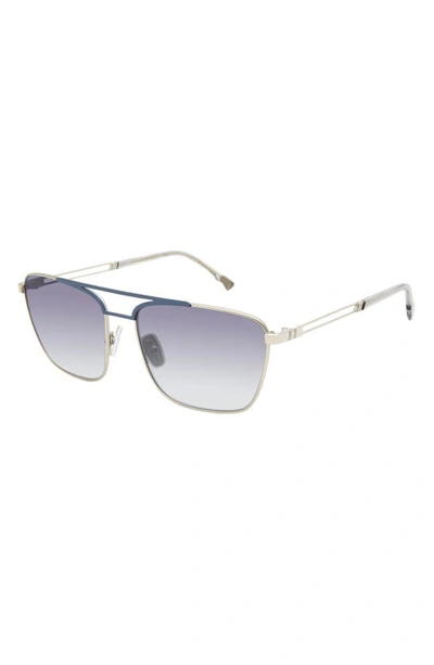 Shop Coco And Breezy Manifest 57mm Navigator Sunglasses In Navy-silver/ Blue