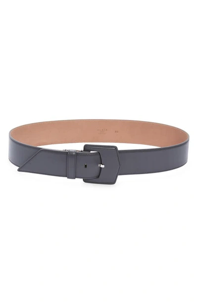 Shop Alaïa Leather Belt In Cendre