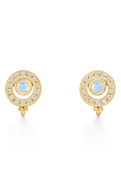 Shop Temple St Clair 18k Mini Orbit Diamond Earrings In Yellow Gold
