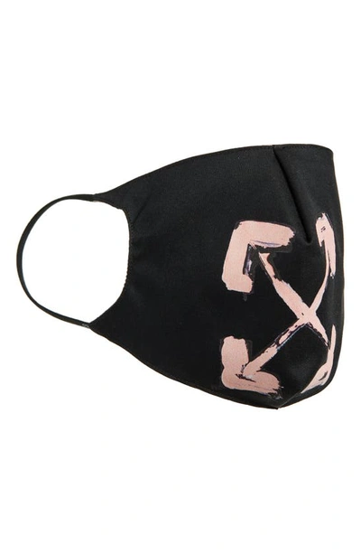 Shop Off-white Painted Arrow Logo Adult Face Mask In Black Pink