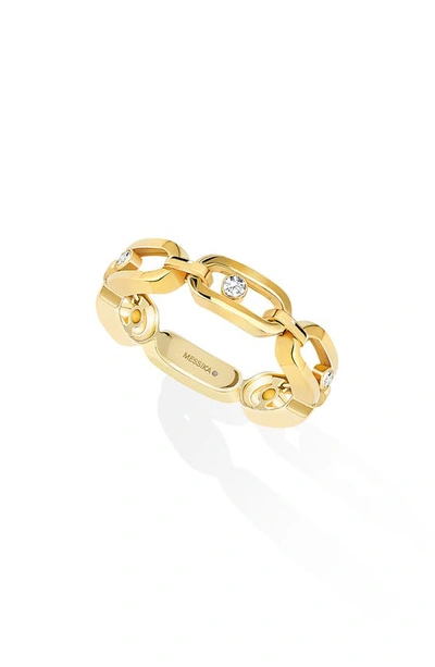 Shop Messika Move Uno Diamond Link Ring In Yellow Gold