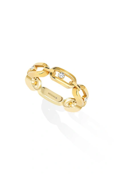 Messika Move Uno Diamond Link Ring In Yellow Gold