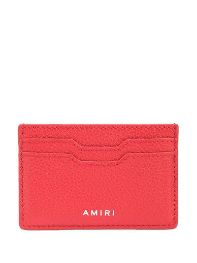Shop Amiri Logo-embossed Cardholder In Red