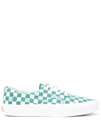 Vans Og Era Lx Checkerboard Print Sneaker Cadmium Green In Green