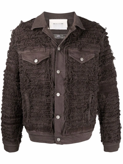 Shop Alyx Embroidered Button-down Jacket In Brown