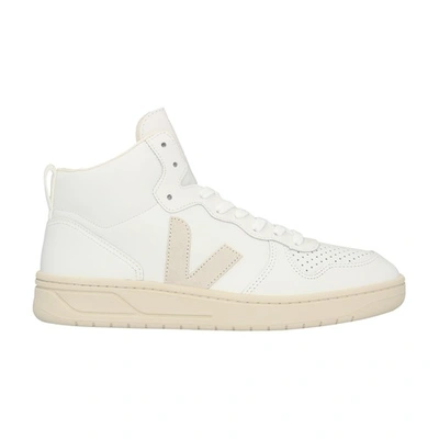 Shop Veja V-15 Leather Sneakers In Extra White