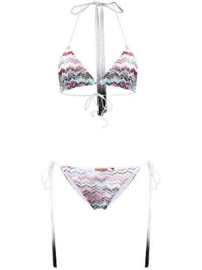 Shop Missoni Zigzag-pattern Tasselled Bikini In Multicolor