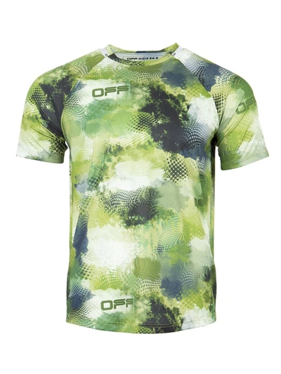 Shop Off-white Active Short Sleeve Mesh Tee Multicolor In Green