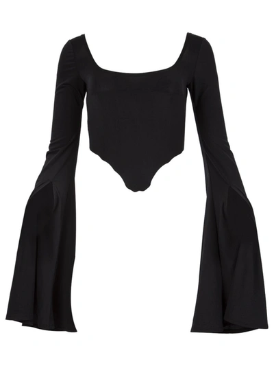 Shop Natasha Zinko Stretch Jersey Corset Top Black