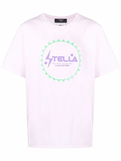 Shop Stella Mccartney Logo-print T-shirt In Pink